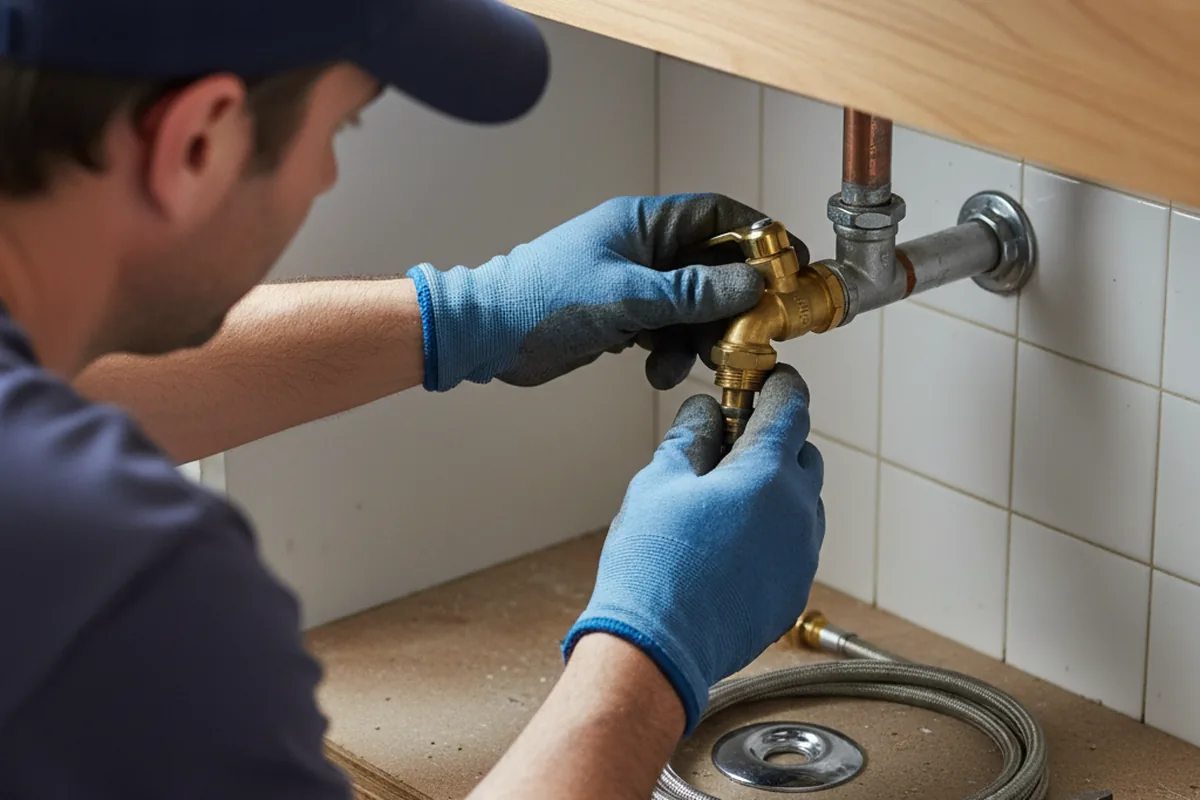 Shutoff valve and fitting work during Emergency Plumbing in Canaan